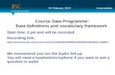 Course Data Programme: Data definitions  and vocabulary framework