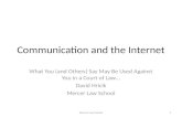 Communication and the Internet
