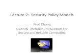 Lecture 2:  Security Policy Models