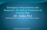 Emergency  Preparedness  and  Response : The  Role  of Physicians in Disaster  Mgt .
