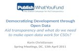 Karin Christiansen Spring Meetings, DC, 13th April 2011