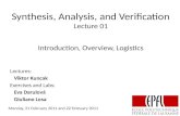 Synthesis, Analysis, and Verification Lecture  01