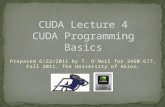 CUDA Lecture 4 CUDA Programming Basics
