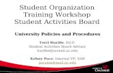 Student Organization Training Workshop Student Activities Board