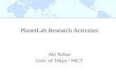 PlanetLab  Research  Activities
