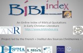 An  Online Index  of  Biblical  Q uotations in Early Christian Literature biblindex