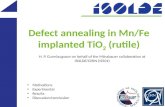 Defect annealing in  Mn /Fe implanted TiO 2  (rutile)