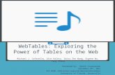 WebTables : Exploring the Power of Tables on the Web