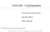 COS 433:  Cryptography