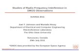 Studies of Radio Frequency Interference in  SMOS Observations