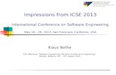 Klaus Bothe 13th Workshop “Software Engineering Education and Reverse Engineering”