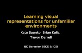 Learning visual  representations for unfamiliar  environments