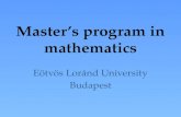 Master’s program in mathematics