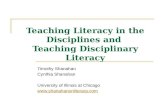Teaching Literacy in the Disciplines and  Teaching Disciplinary Literacy