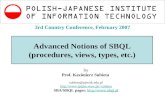 Advanced Notions of SBQL (procedures, views, types, etc.)
