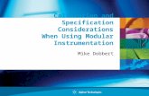 Calibration and Specification Considerations When Using Modular Instrumentation