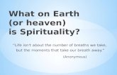 What on Earth  (or heaven) is Spirituality?