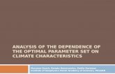 Analysis of the dependence of the optimal parameter set on climate characteristics