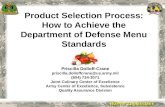 Product Selection Process: How to Achieve the Department of Defense Menu Standards