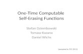 One-Time Computable Self -Erasing Functions