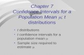 Chapter  7 Confidence Intervals for a Population Mean  ; t  distributions