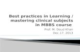 Best practices in Learning / mastering clinical subjects in MBBS course