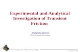 Experimental and Analytical Investigation of Transient Friction