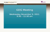 GDG Meeting Wednesday November 9, 2011  9:30 – 11:30 am