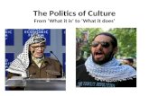 The Politics of Culture From ‘What it is’ to  ‘What it does’
