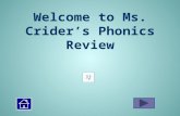 Welcome to Ms. Crider’s Phonics Review