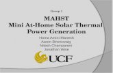 MAHST Mini At-Home Solar Thermal  Power Generation