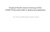 Tropical Pacific Ocean forcing of the  1998 - 99  decadal shift in global precipitation