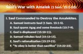 Saul’s War with  Amalek (1 Sam. 15:1-23).