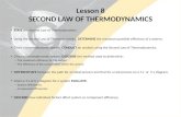 Lesson 8 SECOND LAW OF THERMODYNAMICS