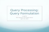 Query Processing: Query Formulation