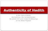 Authenticity of Hadith