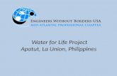Water for Life Project Apatut, La Union, Philippines