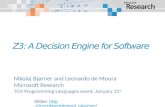 Z3: A Decision Engine for Software