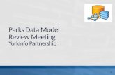 Parks Data Model  Review Meeting YorkInfo  Partnership