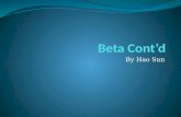 Beta Cont’d