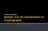 Section 3.6: An Introduction to Cryptography
