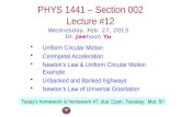 PHYS  1441  – Section  002 Lecture  #12