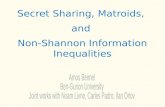 Secret  Sharing,  Matroids ,  and  Non-Shannon Information Inequalities