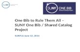 One Bib to Rule Them All –  SUNY One Bib / Shared Catalog Project