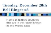 Tuesday,  December 20th Bell Ringer  #8
