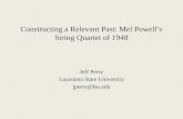 Constructing a Relevant Past: Mel Powell’s String Quartet of  1948