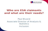 Who are ESA claimants and what are their needs?