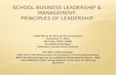 SCHOOL BUSINESS LEADERSHIP & MANAGEMENT: Principles of Leadership