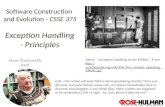 Software Construction  and Evolution -  CSSE 375 Exception Handling - Principles