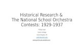 Historical Research &  The National School Orchestra Contests:  1929-1937